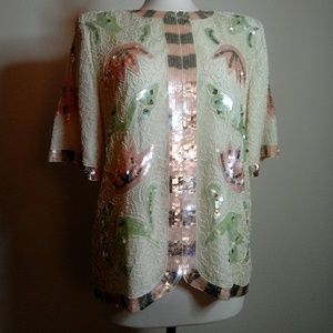 Vintage Silk Embellished Top